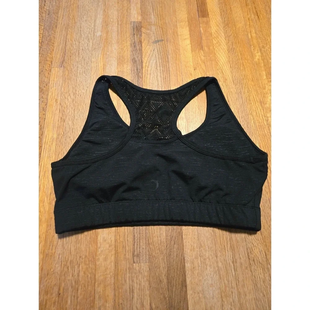 Zyia Active Womens Small Black Space Dye Cut Out‎ Mesh Racerback Sports Bra